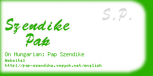 szendike pap business card